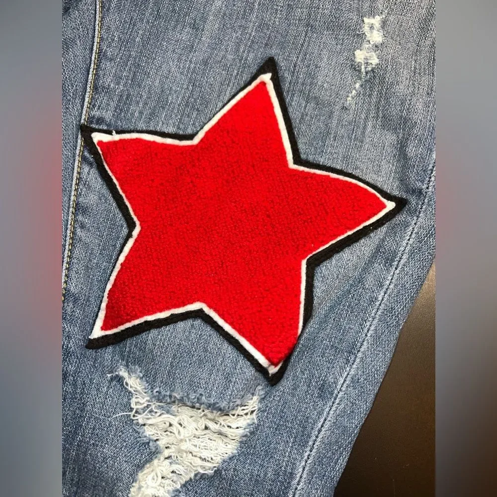 Carmar Blue Star Patched Denim Jeans Size 26 GUC - Picture 3 of 11